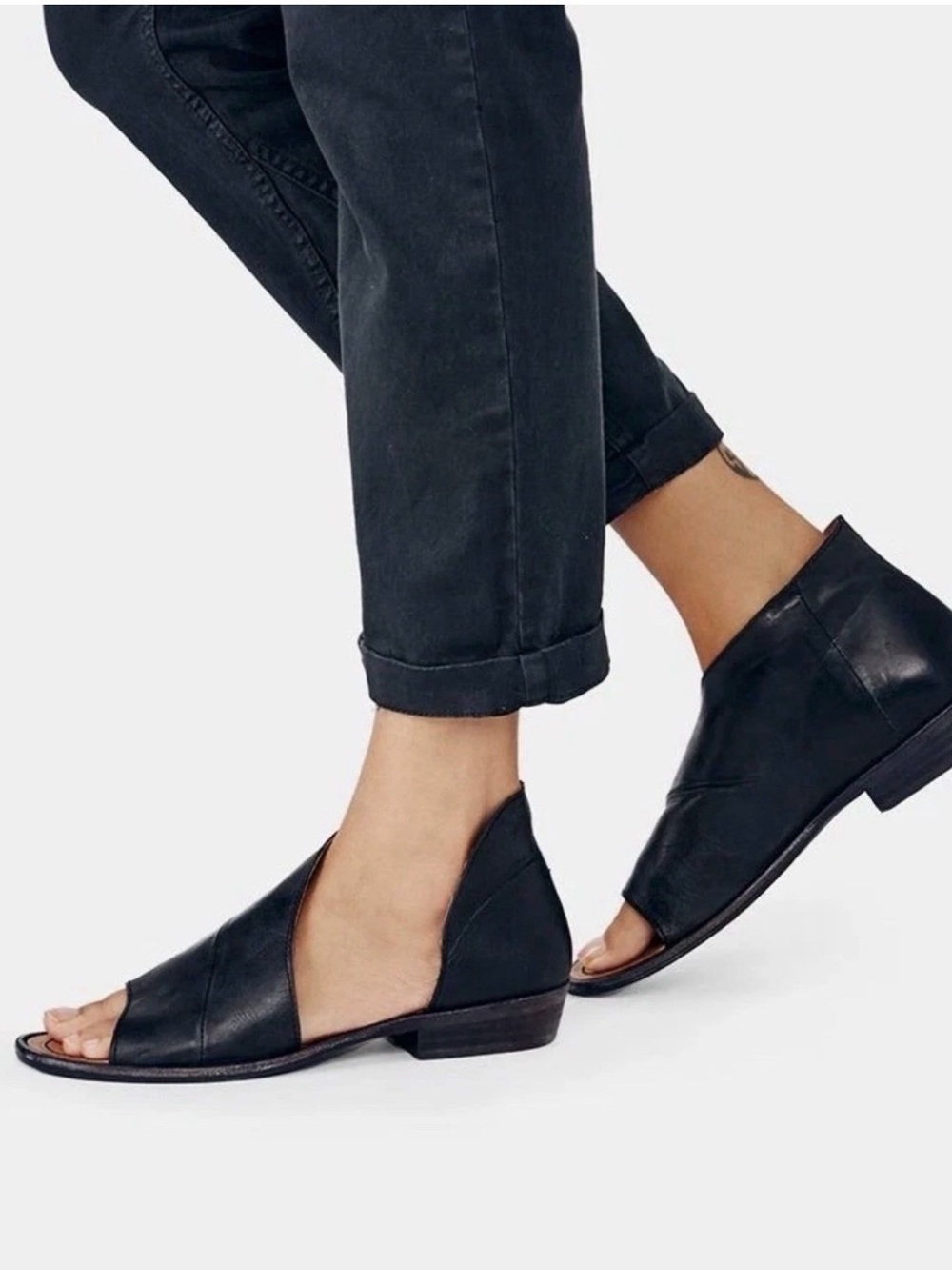 Free People Mont Blanc Slide On Sandals Size 39.5 / 9.5 Black
